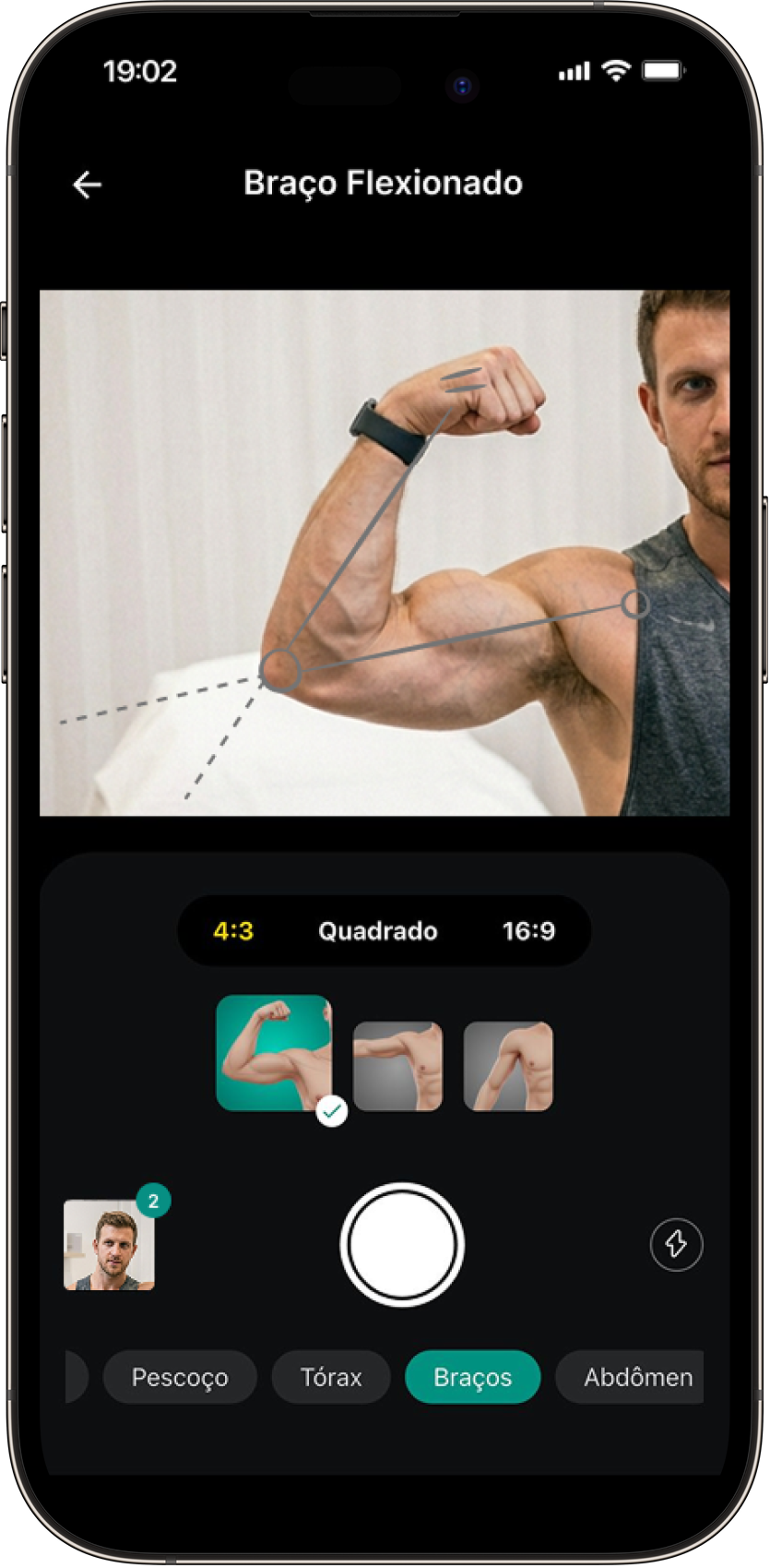Interface do app Evolook mostrando histórico de evolução do paciente